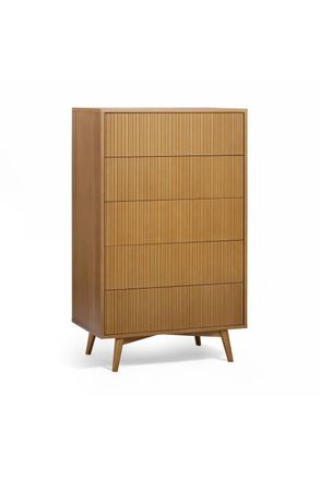 Teamson Home Tremolo Chest of Drawers 5 Drawer Bedroom Dresser in Natural