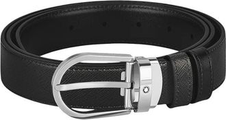 Montblanc Black Logo Cut To Size Reversible Belt