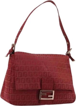 Fendi Pre-owned Shoulder Bags, female, Red, Size: ONE SIZE Pre-owned Vintage Zucchino Shoulder Bag