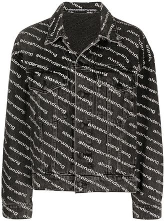Alexander Wang all-over logo-print jacket - Black