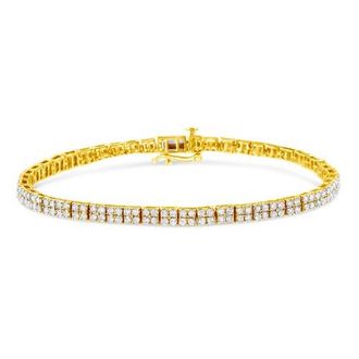 House of Brilliance 14K Yellow Gold Plated Silver 3.0 Cttw Diamond Link Bracelet at Nordstrom