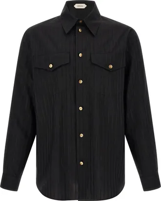 Versace Black Cotton Mens Blouse
