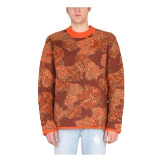 ERL Round-neck Knitwear, male, Multicolor, Size: S Round Neck Jacquard Sweater
