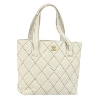 Chanel Pre-owned Tote Bags, female, White, Size: ONE SIZE Pre-owned Vintage Tote Bag