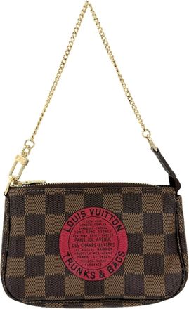 Louis Vuitton Brown White Damier Canvas Pouch (Pre-Owned)