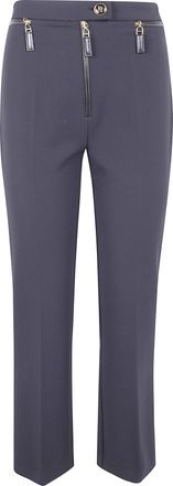 Elisabetta Franchi Womens Pants In Double Crepe - Grey - Size EU 44 (Womens)