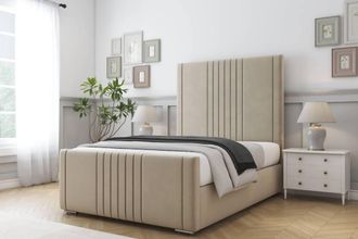 Comfort Beds Royal Coniston Bed Frame With Mattress-50 Upholstered in Cream | Size: Single