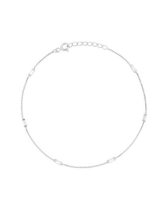 Glaze Jewelry Plated Silver Cz Anklet