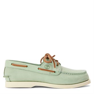 Timberland Womens Classic Rust Nubuck Boat Shoes in Light Green - Size UK 4.5
