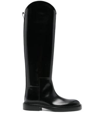 Jil Sander leather knee-high boots - Black