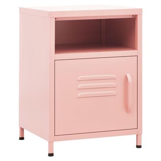 vidaXL Mesita De Noche Acero Rosa 35x35x51 Cm Vidaxl