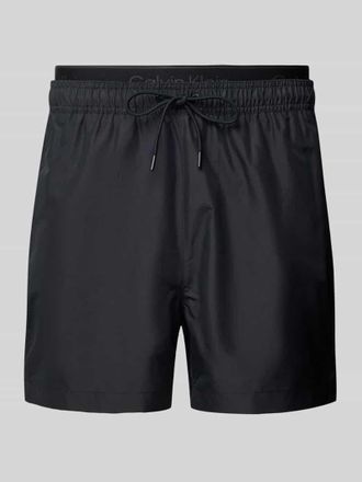 Calvin Klein Underwear Relaxed Fit Badeshorts im Double-Layer-Look in Black, Gr&ouml;&szlig;e L