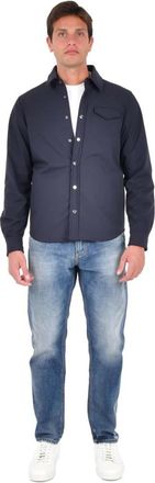 Drumohr Overshirt met Knopen en Zak - Heren - Casual Overhemden - Blauw - XL - Overhemden