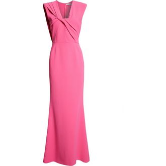 Givenchy Draped Cady Gown in Fuchsia at Nordstrom, Size 4 Us