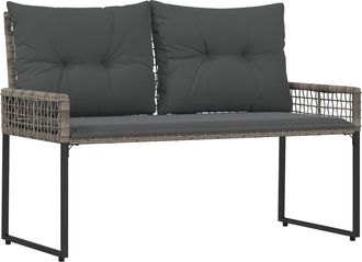 vidaXL Banco De Exterior Gris 118 X 55 X 82 Cm Rat&aacute;n Sint&eacute;tico Y Tela Vidaxl