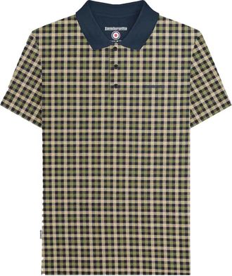 Lambretta Heren AW25 Geruit Poloshirt (Marine)