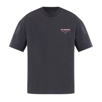 AllSaints T-Shirts, male, Blue, Size: 2XL Underground Oversized Crew Neck T-shirt