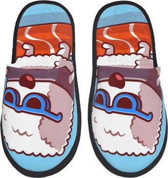 Generic Slipper Sushi Salmon Surfing Unisex Cotton Slippers Cozy Cotton Slipper For Spa Bedroom Home M