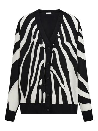 Ferragamo zebra-print cardigan - women - Viscose - S - Black