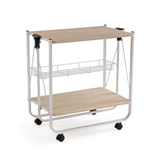 VERSA Carro de cocina en madera aglomerada blanco