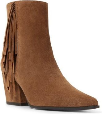 Aldo Shaniah Fringe Bootie in Dark Brown at Nordstrom, Size 6.5