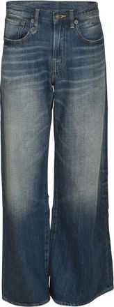 R13 Wide Jeans - Dames - Loose Fit Jeans - Blauw - W24 - Jeans