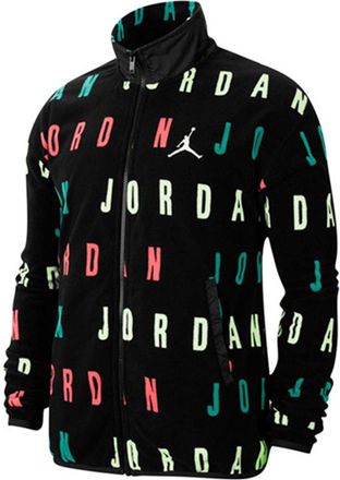Nike Jordan Air Jordan Jumpman Logo Printing Windproof Stand Collar Jacket Black CT3571-010