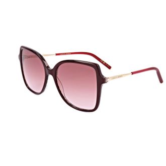Carolina Herrera Womens 55mm Burgundy Gold Sunglasses