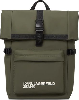 Karl Lagerfeld Zaino con fibbia ed estremità arrotolabile - Verde