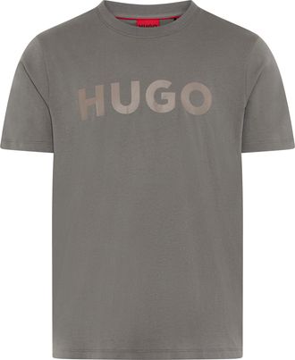 HUGO BOSS T-Shirt HUGO Dulivio, Herren, Gr. XXL, dunkelgrau025, Single Jersey, Obermaterial: 100% Baumwolle, unifarben, regular fit normal, Rundhals, abgesteppt
