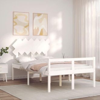 vidaXL Senior Bed without Mattress White 120x200 cm Solid Wood vidaXL
