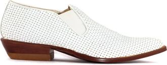 Sonora Witte geweven leren instaplaarzen - Dames - Cowboylaarzen - Wit - 38 EU - Schoenen