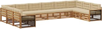 vidaXL Juegos De Sof&aacute;s 10 Uds. Madera De Acacia S&oacute;lida Vidaxl