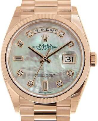 Rolex Day-Date 36 Mother of Pearl Diamond Dial Automatic 18kt Everose Gold President Watch 128235MDP