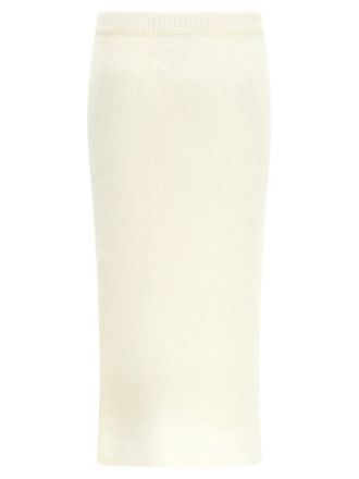 Alessandra Rich Carded Mohair Knit Skirt - Cream