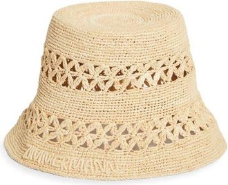 Zimmermann Raffia Bucket Hat in Natural at Nordstrom, Size Medium/large