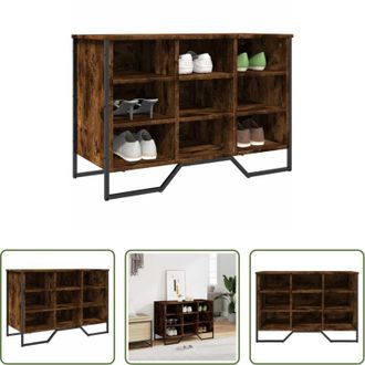 vidaXL Scarpiera in truciolato - Scarpiera Rovere Fumo 90x38x61,5 cm in Truciolato