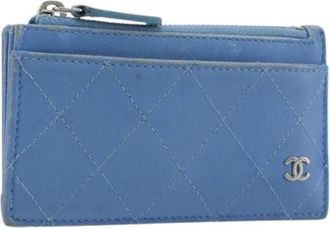 Chanel Pre-owned Vintage Coin Purse - Dames - Vintage Accessoires - Blauw - ONE Size - Leer - Vintage