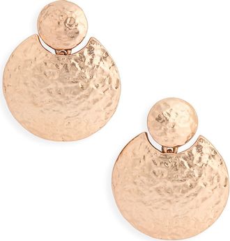 Karine Sultan Circle Statement Drop Earrings in Rose Gold at Nordstrom Rack