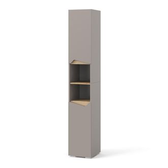 Vicco Armadio Per Il Bagno Marelle, Grigio, 30 X 180 Cm Con Porte E Vani Aperti