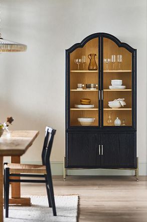 Anthropologie Livia Glass & Wood Storage Hutch
