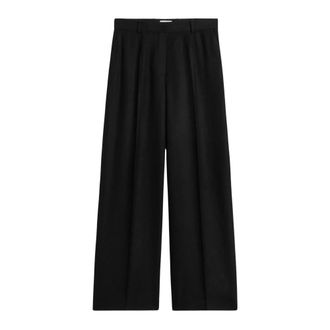 Toteme Wide Trousers, female, Black, Size: M Wide Flannel Trousers