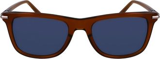 Ferragamo 54mm Modified Rectangular Sunglasses in Transparent Brown at Nordstrom