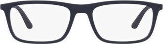 Emporio Armani 55mm Rectangular Glasses in Matte Blue /Clear at Nordstrom