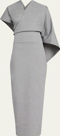 Issey Miyake Allow Sculptural Cape Maxi Dress