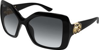 Gucci Grey Oversized Ladies Sunglasses GG2015S 001 59