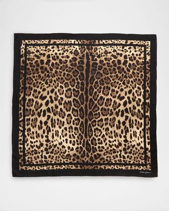 Dolce & Gabbana Leopard-Print Silk Twill Scarf