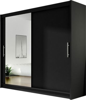 Mirjan24 Armario Closico Pallor Vi, Negro, 215x180x58cm, Puertas De Armario: Correderas, N&uacute;mero De Estantes: 5