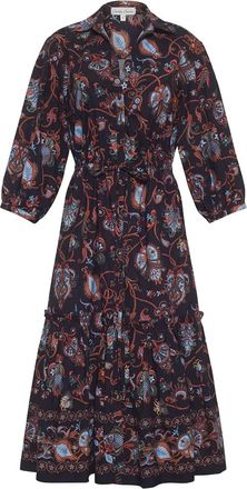 Cara Cara Hutton gelaagde midi-jurk met print - Zwart