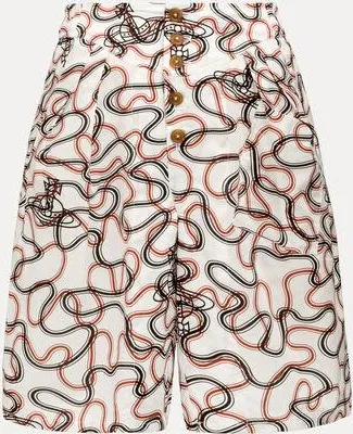 Vivienne Westwood Romario Bermuda Shorts Printed Tana Lawn White-wiggle XXL Unisex